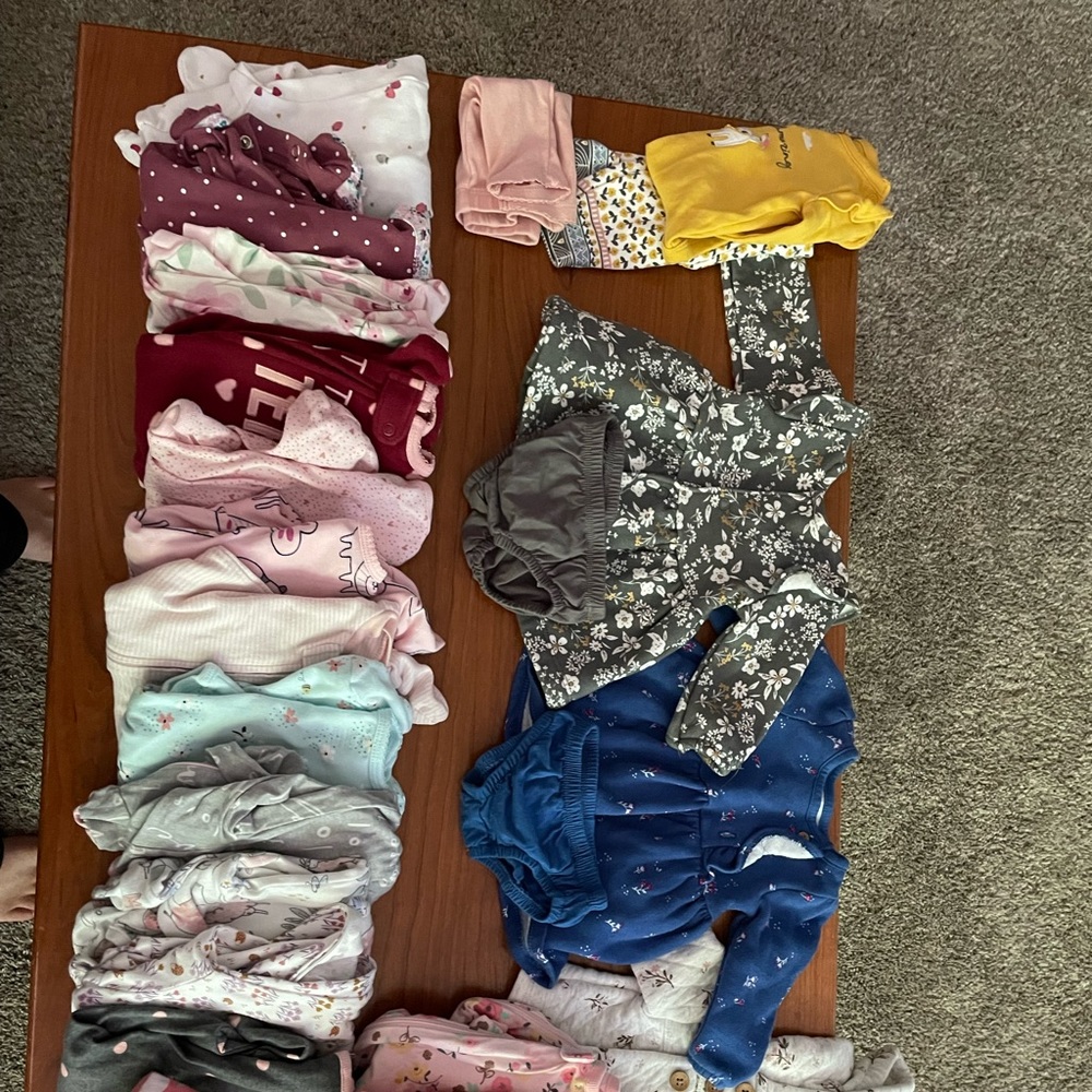 Large lot of baby girl size Newborn clothes